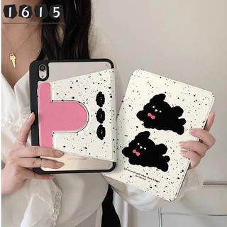 【台灣出貨】360°旋轉平板殼 潑墨可愛小狗 帶筆槽 適用iPad Air6/5 Air4 10 9 8 7 6 Pro