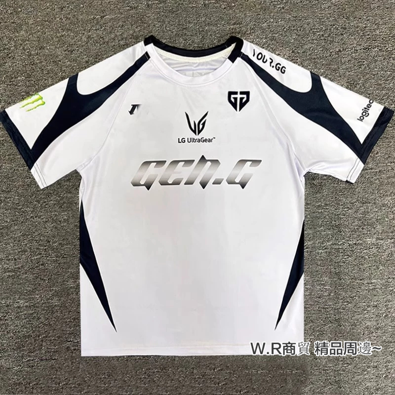 熱銷新款 GenG戰隊 LCK2025隊服S15比賽服  Canyon同款速幹白色短袖T恤衫 電競隊服