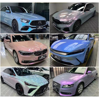 💕桃園出貨💕電動汽車改色膜 汽車改色膜 汽車包膜 貼膜 改色膜 機車機車包膜 夢幻火山灰夢幻灰魅紫七彩鐳射機車九號
