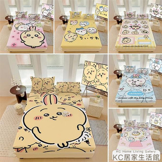 🎀現＋免運🎀可愛床包組 chiikawa烏薩奇 卡通床包 床墊保護套 防塵防滑 純棉舒適透氣床包 床罩 可機洗水洗