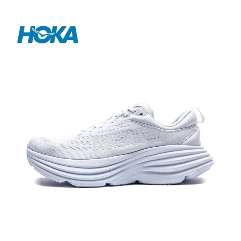 HOKA ONE ONE Bondi 8 白色 全白 慢跑鞋 男女鞋 運動鞋 緩震 弧形大底 1127952-WWH