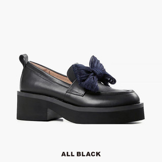 【ALL BLACK】Bow Lady Loafer 絲綢蝴蝶結厚底鞋(2色)25-7111