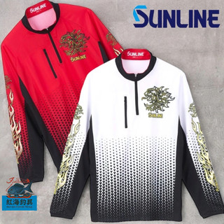 中壢紅海釣具《SUNLINE》SUW-04201CW 吸水速乾半拉鍊式長袖釣魚衫 22年款