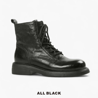 【ALL BLACK】The Classic 經典綁帶中性短靴 黑色 25-7205