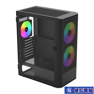 MONTECH X2 Plus玻璃透側機殼 (ATX/Type-C/內建風扇前2後1/ARGB風扇/網孔面板/顯示卡
