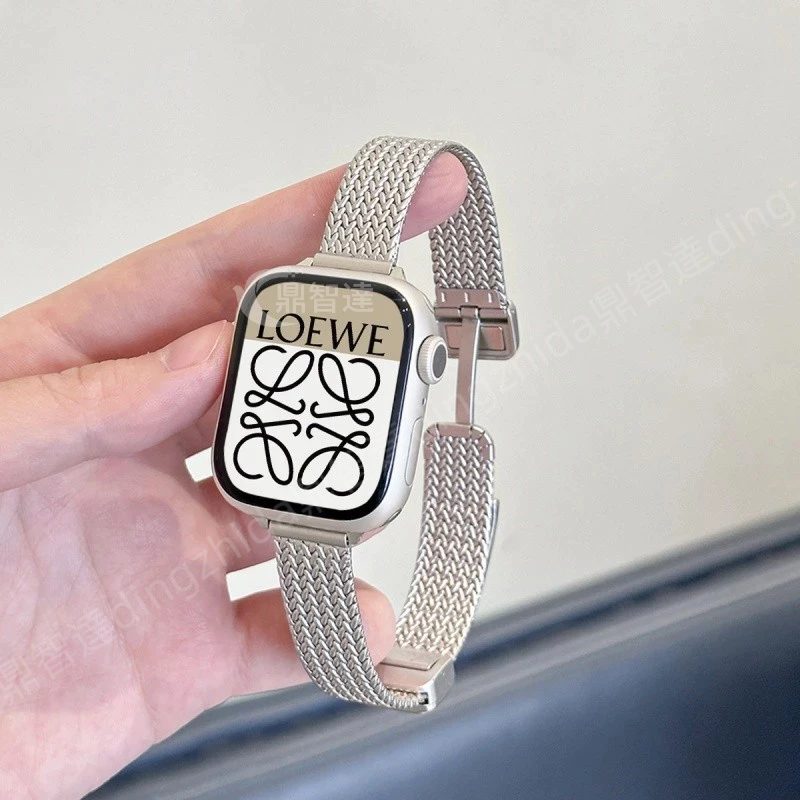 麥穗錶帶 磁吸折疊扣 適用於 Apple Watch S11 SE 3 Ultra 3 8 7 6 5 蘋果手錶 錶帶