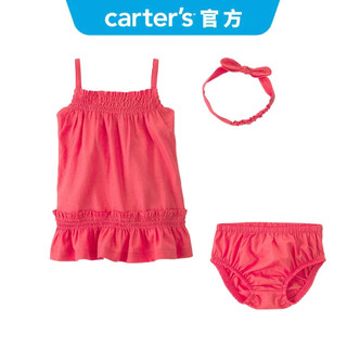 ⭐【Carter's 卡特】 嬰兒 3件組套裝(洋裝/髮帶/尿布褲) 童裝 | 官方旗艦店