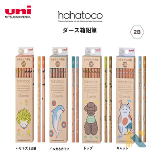 《KD》🌟新品上市🌟三菱UNI hahatoco 六角原木2B鉛筆 學齡兒童 六角軸 動物日常系列 🦔🐬