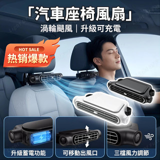 【2026新升級】特惠搶先購 HADER後座車載風扇 USB風扇 三檔調速 車載後枕扇 汽車後椅風扇 座椅風扇 汽車風扇