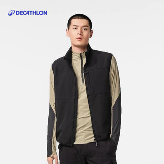 【迪卡儂】男款防風保暖多口袋多日登山軟殼背心 MT100｜Decathlon