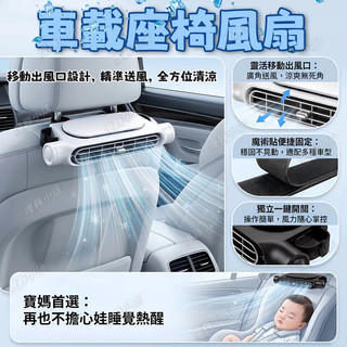 渦輪車用風扇 車載風扇 多角度可調雙頭設計 後座強力降溫 汽車後排風扇 卡車轎車通用 車載電風扇 雙渦輪車載風扇