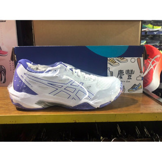 慶豐體育👟 Asics 排球鞋 GEL-Rocket 11 女鞋 白 紫 羽球 桌球 室內運動 1072A093-100