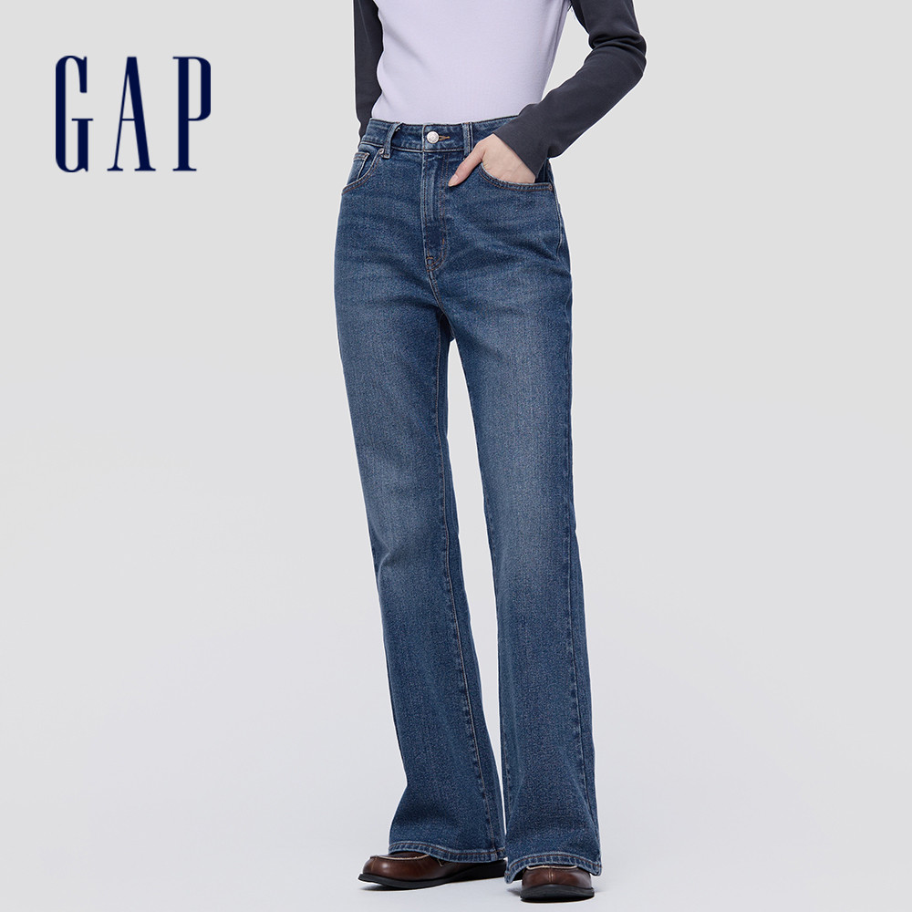 Gap 女裝 喇叭牛仔褲-中度水洗(793123)