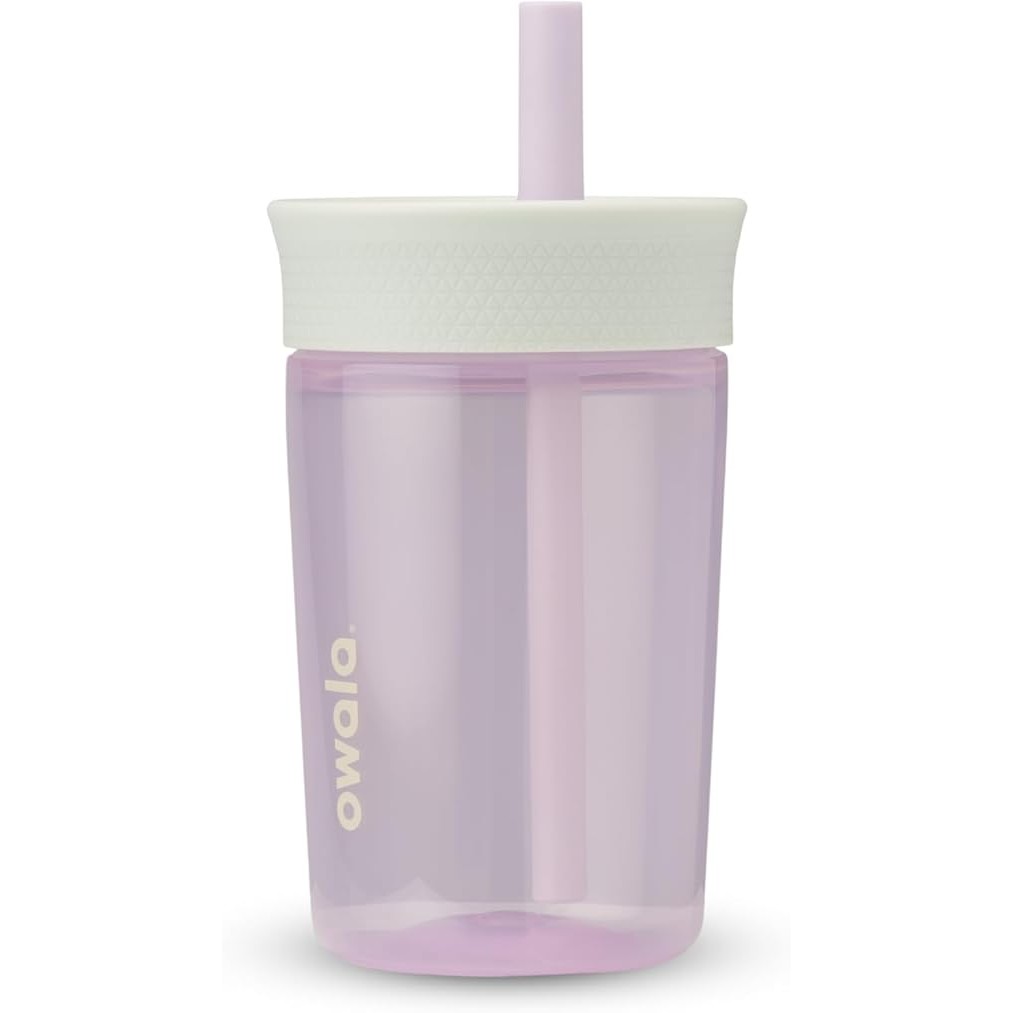 （現貨）Owala 兒童不含 BPA 的塑膠玻璃杯，帶防潑濺柔性吸管，易於清潔，兒童水瓶