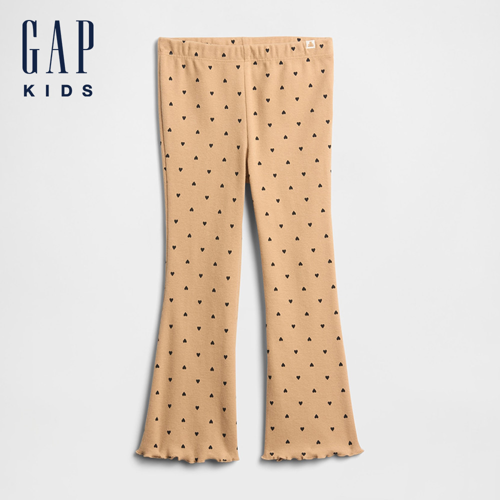 Gap 女幼童裝 鬆緊喇叭褲-卡其色(798501)
