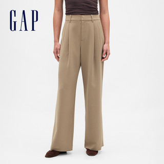 Gap 女裝 休閒寬褲-卡其色(800532)
