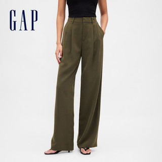 Gap 女裝 休閒寬褲-軍綠色(800532)