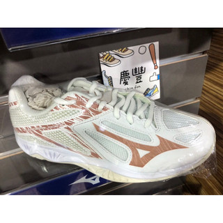 慶豐體育👟 MIZUNO 一般楦 THUNDER BLADE 3 女 排球鞋 白 粉 V1GC217036