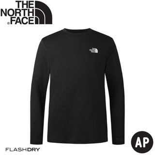 【The North Face 男 快乾長袖圓領T AP《黑》】8DG5/登山/排汗衫/薄長T/運動上衣