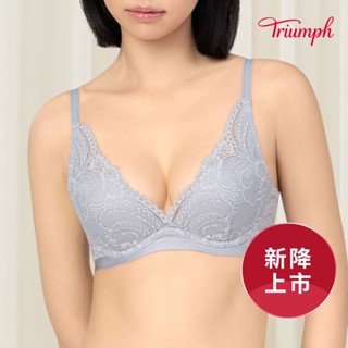 黛安芬-Premium愛戀系列 水感動低V鋼圈內衣 B-D 藍｜16R8893 QO