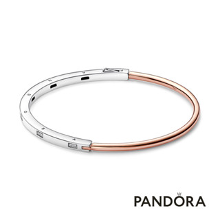 【Pandora官方直營】Pandora Signature I-D 雙色密鑲寶石手環-絕版品