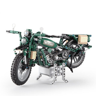 新品 質量保證 雙鷹C51022咔搭CaDA拼裝益智電動二戰軍事兩輪摩托車積木玩具模型 機車積木模型 摩托車積木拼裝