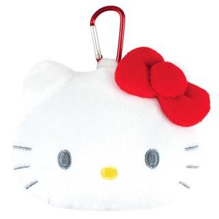 【現貨】小禮堂 Sanrio 三麗鷗 Hello Kitty 登山扣絨毛造型收納包 (大臉款)