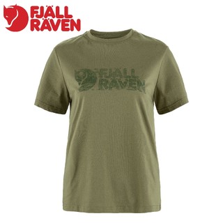 【Fjallraven 小狐狸 女 Lush Logo T-shirt T恤《綠》】F14600165/運動上著