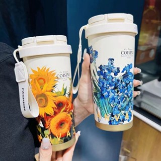 【熱賣】高顏值辦公室隨手保溫杯女生戶外隨行咖啡杯家用茶隔陶瓷內膽水杯