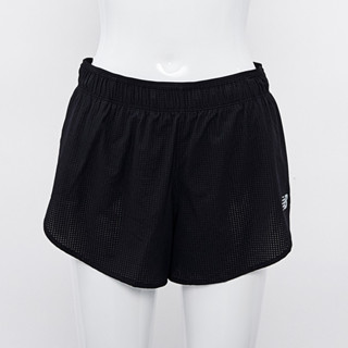 New Balance 女款 黑色 網布 側開衩 吸濕 排汗 3吋 美規 運動 休閒 短褲 WS51288BK