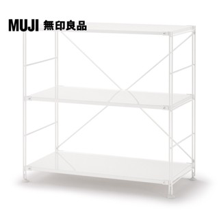 【MUJI 無印良品】SUS鋼製層架組/亮面淺灰/寬/小(大型傢俱配送)