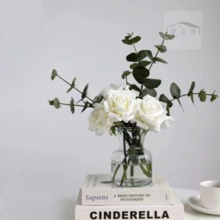 臺灣出貨*ins保濕模擬玫瑰 玫瑰花 仿真花 客廳裝潢 桌面房間假花 餐桌擺件 薰香擺件 ruier