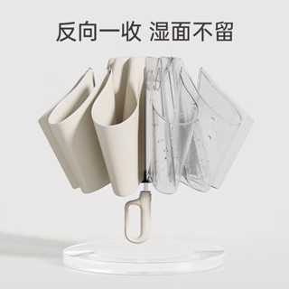 【熱賣】左都全自動環扣雨傘反向女加大加厚加固晴雨兩用折疊學生專用男士