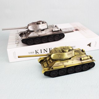 【熱賣】 鋅合金坦克模擬軍事模型 金屬工藝品家居飾品擺件復古 T34
