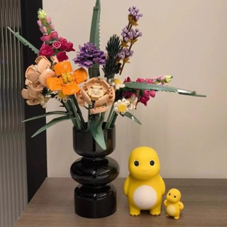 花朵積木 永生花積木 質量保證積木花束玫瑰花朵永生花擺件女孩子節日禮物diy拼裝玩具 桌麵擺件 質量保證