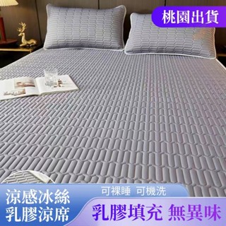 精選 安心居家 乳膠涼席 送枕套 涼墊 單人雙人加大 涼蓆 0.9mm冰絲 可折疊 軟蓆 天然涼感 床單 床墊 冰絲