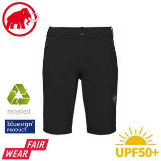 【MAMMUT 長毛象 男 Hiking V Shorts 防曬彈性健行短褲《黑》】1023-01150/透氣快乾