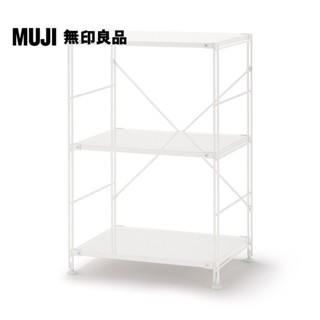 【MUJI 無印良品】SUS鋼製層架組/亮面淺灰/小(大型傢俱配送)