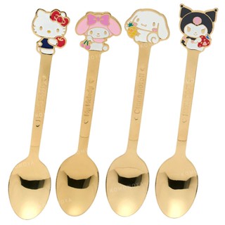 【現貨】小禮堂 Sanrio 三麗鷗 不鏽鋼造型點心匙 (夏日氣泡特調) Kitty 大耳狗 美樂蒂