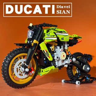 新品 質量保證摩托車杜卡迪大魔鬼SIAN越野車KTM科技機械拼裝積木模型 機車積木模型 摩托車積木拼裝
