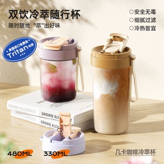 【熱賣】冷萃壺咖啡杯tritan便攜運動杯子飲水高顏值夏季塑料杯吸管水杯