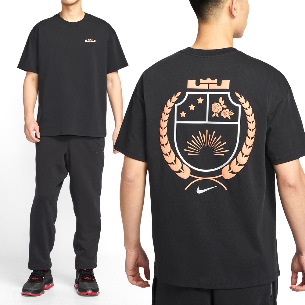 Nike As Lbj M Nk M90 Tee Oc 男款 黑色 寬鬆 落肩 短袖 HJ3413-010