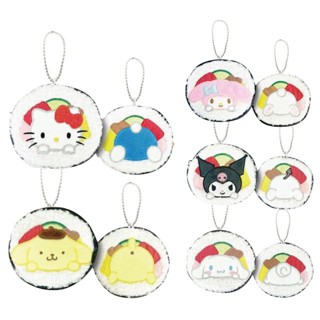 【現貨】小禮堂 Sanrio 三麗鷗 絨毛造型迷你收納包 (壽司捲) Kitty 美樂蒂 酷洛米 布丁狗 大耳狗