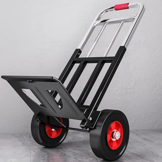 【熱賣】鋼板手拉車折疊輕便攜拉桿車家用手推車行李搬運爬樓梯小拖車神器