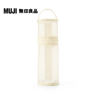 【MUJI 無印良品】尼龍網眼縱橫兩用筆袋/象牙白.約直徑65x高207mm