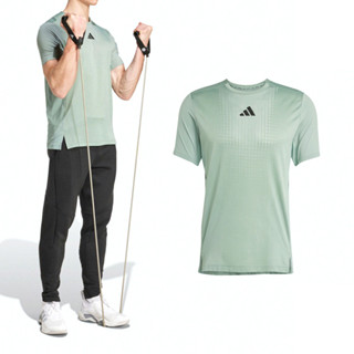 Adidas AIRChill Tee 男款 淺綠色 三葉草 愛迪達 涼感 排汗 運動 休閒 上衣 短袖 JI8197