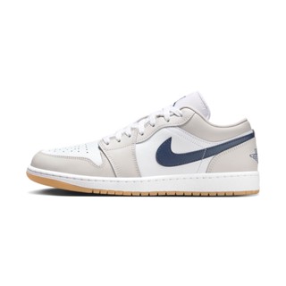 Nike Air Jordan 1 Low 男鞋 灰藍色 AJ1 喬丹 皮革 復古 膠底 休閒鞋 553558-146