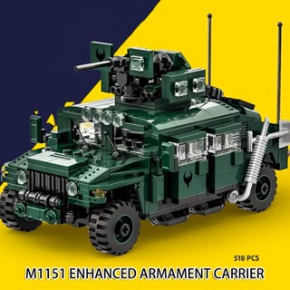 裝甲車積木 坦克車積木 二戰指揮車M1151武裝坦克車重型裝甲車拼裝積木拼裝玩具汽車 4513 積木 模型 樂高