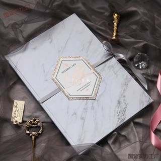 【熱賣】大理石紋ins風結婚簽到簿婚慶指紋簽到本簽名冊禮金簿婚禮用