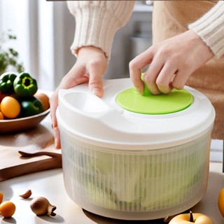 【熱賣】多功能蔬菜沙拉甩幹機家用手動洗菜脫水器廚房水果快速甩水瀝水籃